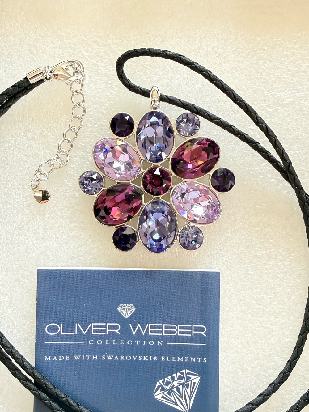 Swarovski elements Flower Pendant Necklace by Oliver Weber
